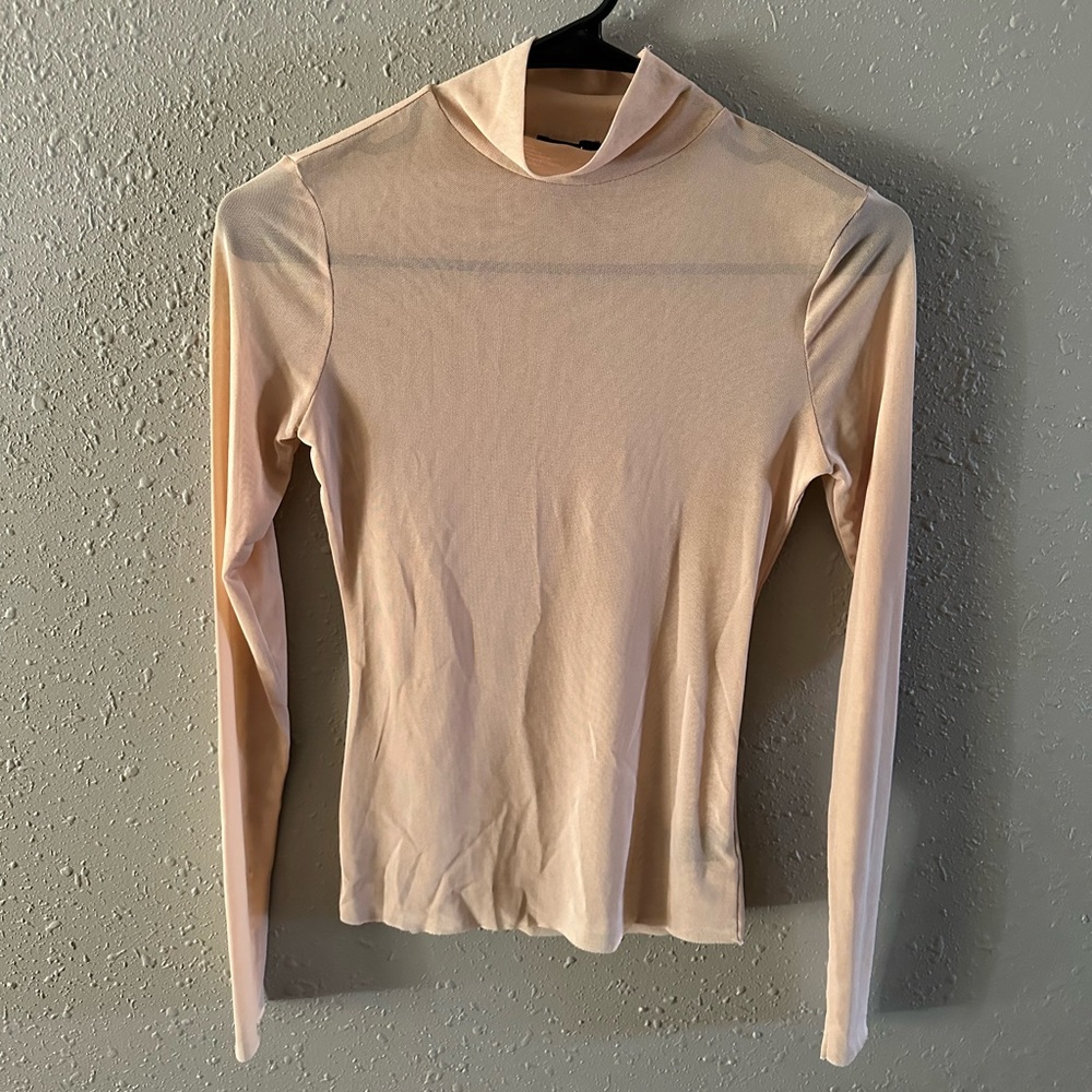 NWOT AFRM peachy tan mesh top size xs.